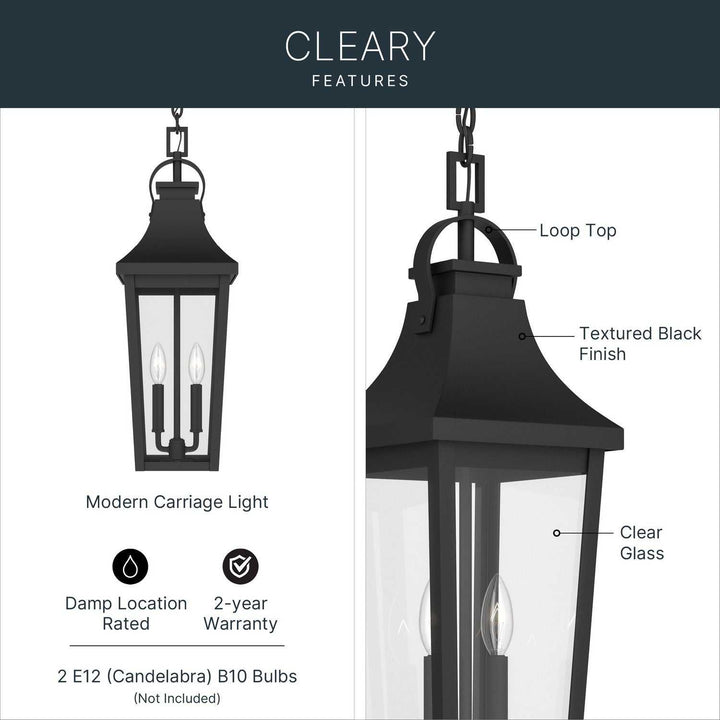 Kichler Canada - 59198BKT - Two Light Outdoor Pendant - Cleary - Textured Black