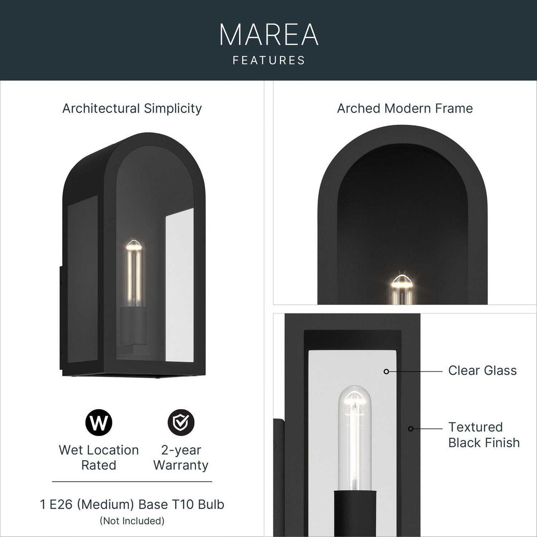 Kichler Canada - 59200BKT - One Light Outdoor Wall Mount - Marea - Textured Black