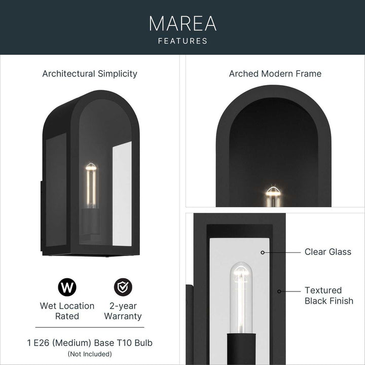 Kichler Canada - 59200BKT - One Light Outdoor Wall Mount - Marea - Textured Black