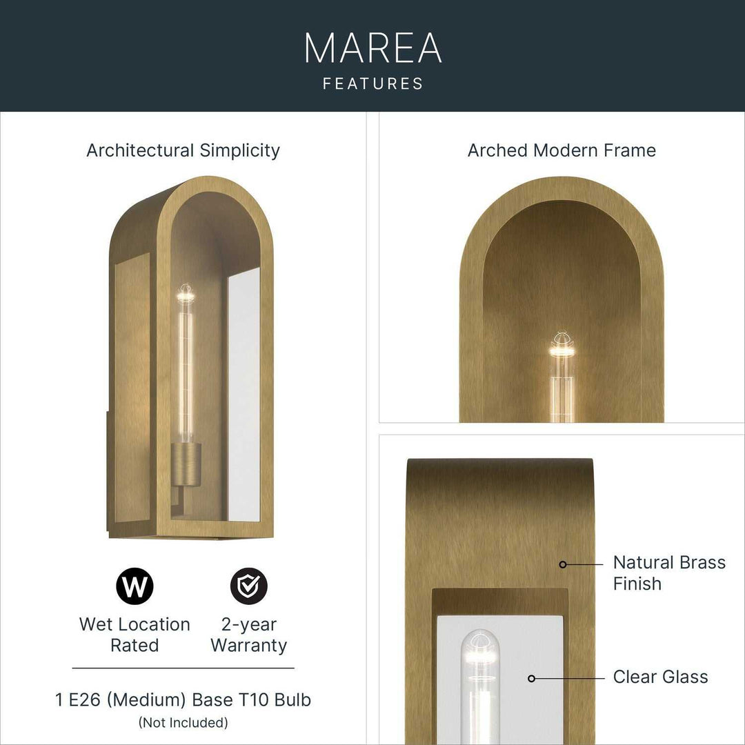 Kichler Canada - 59201NBR - One Light Outdoor Wall Mount - Marea - Natural Brass