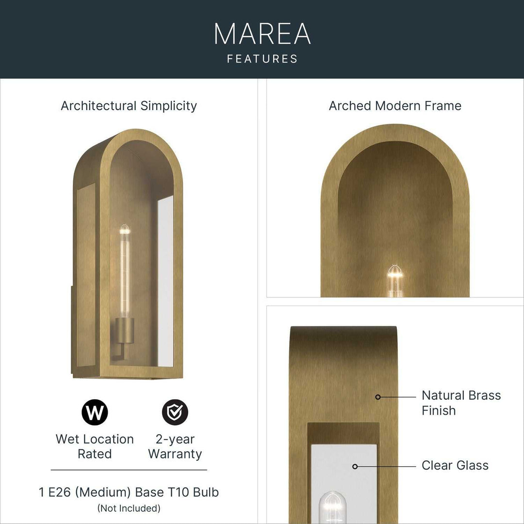 Kichler Canada - 59202NBR - One Light Outdoor Wall Mount - Marea - Natural Brass