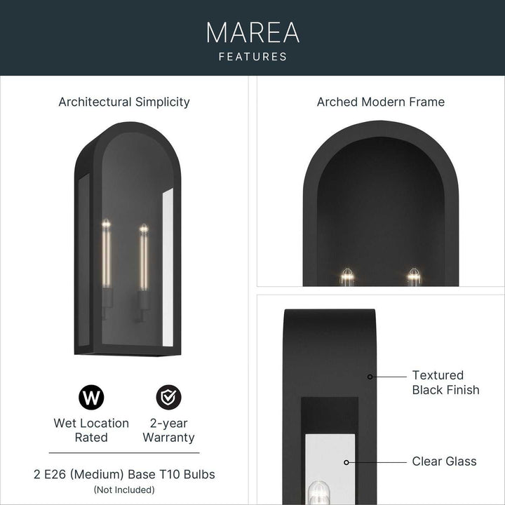 Kichler Canada - 59203BKT - Two Light Outdoor Wall Mount - Marea - Textured Black