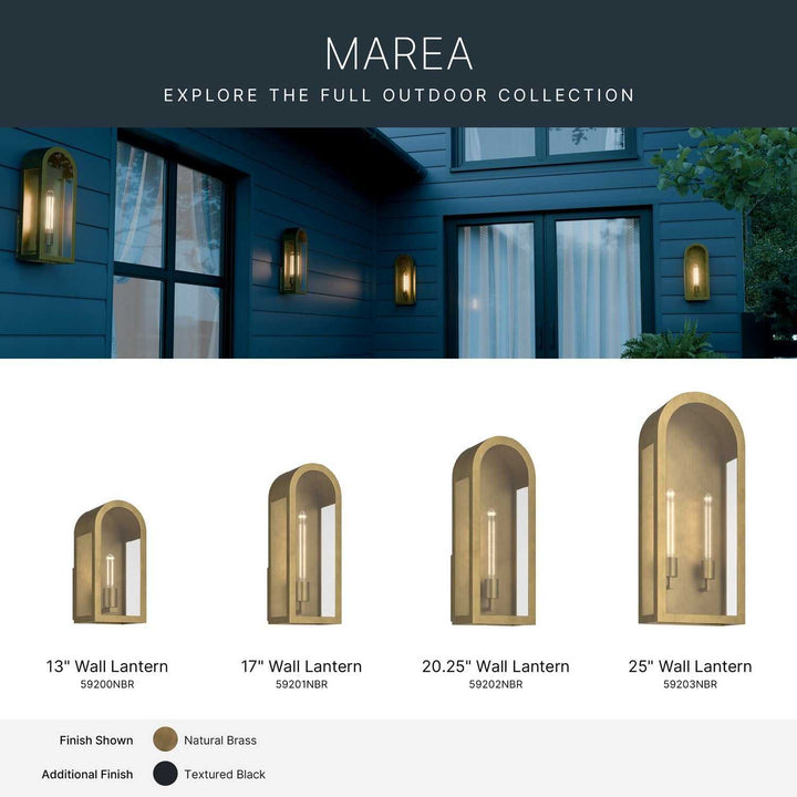Marea Two Light Outdoor Wall Mount in Natural Brass Kichler Canada