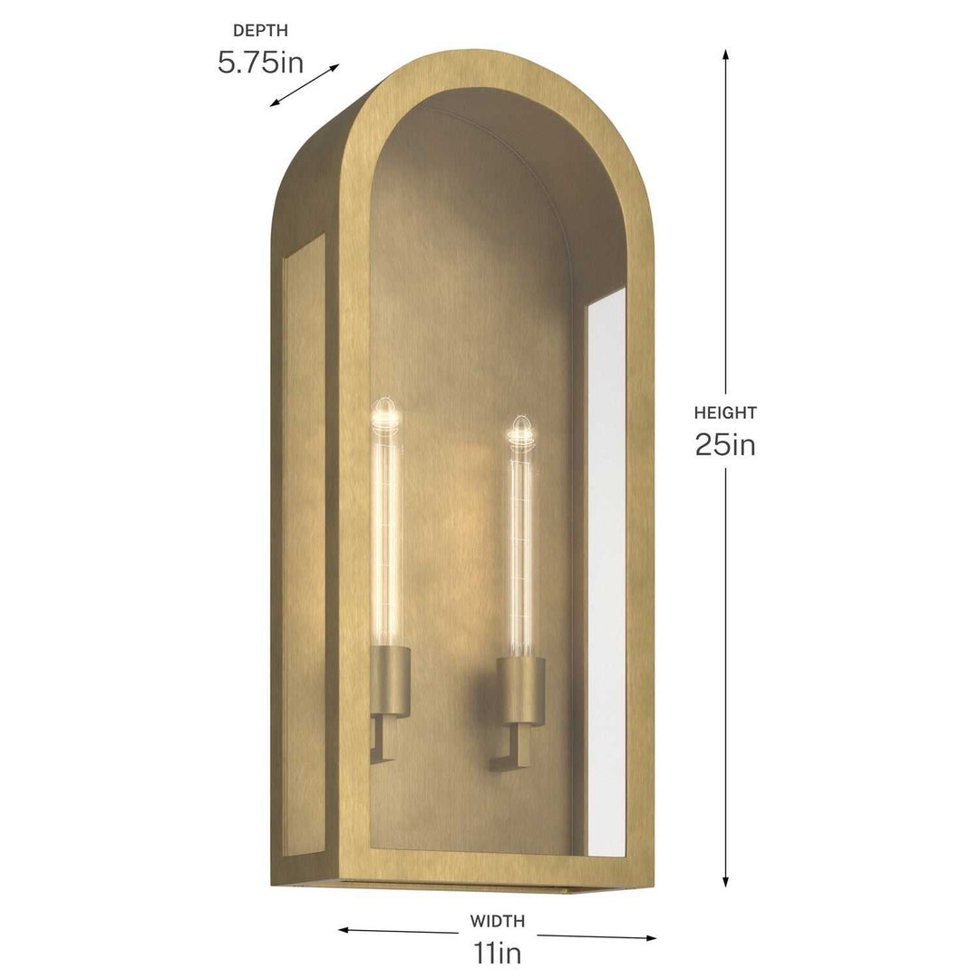 Marea Two Light Outdoor Wall Mount in Natural Brass Kichler Canada