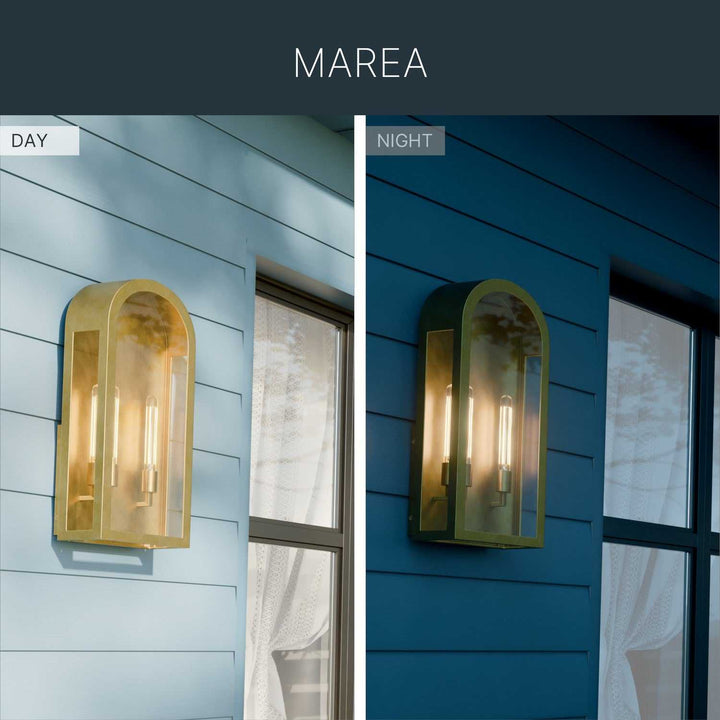 Marea Two Light Outdoor Wall Mount in Natural Brass Kichler Canada