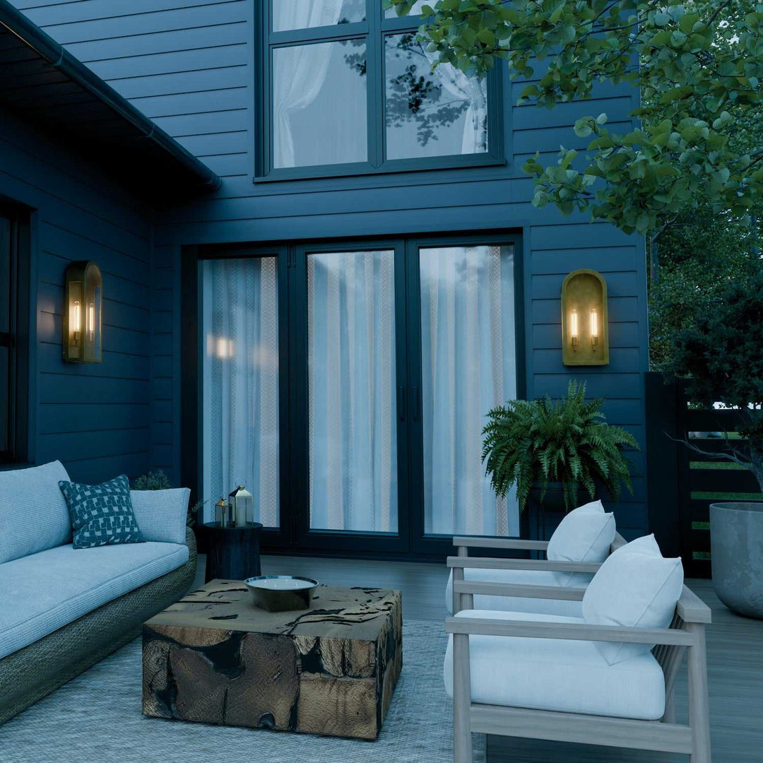Marea Two Light Outdoor Wall Mount in Natural Brass Kichler Canada