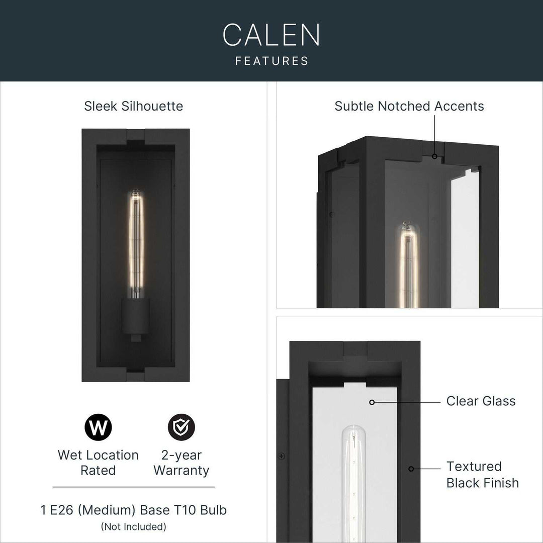 Kichler Canada - 59208BKT - One Light Outdoor Wall Mount - Calen - Textured Black