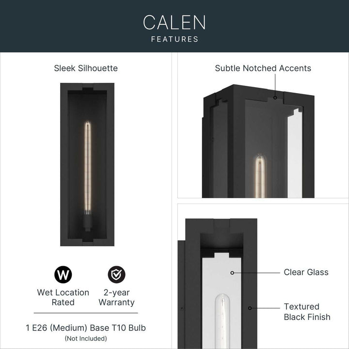 Kichler Canada - 59210BKT - One Light Outdoor Wall Mount - Calen - Textured Black