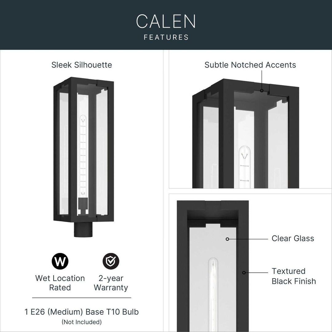 Kichler Canada - 59211BKT - One Light Outdoor Post Lantern - Calen - Textured Black