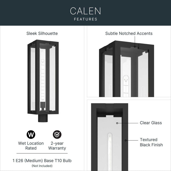 Kichler Canada - 59211BKT - One Light Outdoor Post Lantern - Calen - Textured Black