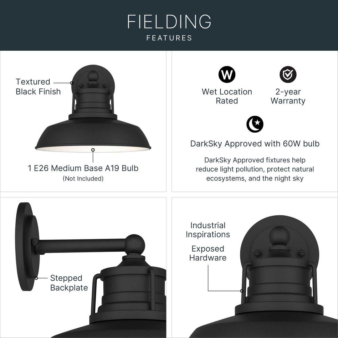 Kichler Canada - 59205BKT - One Light Outdoor Wall Mount - Fielding - Textured Black