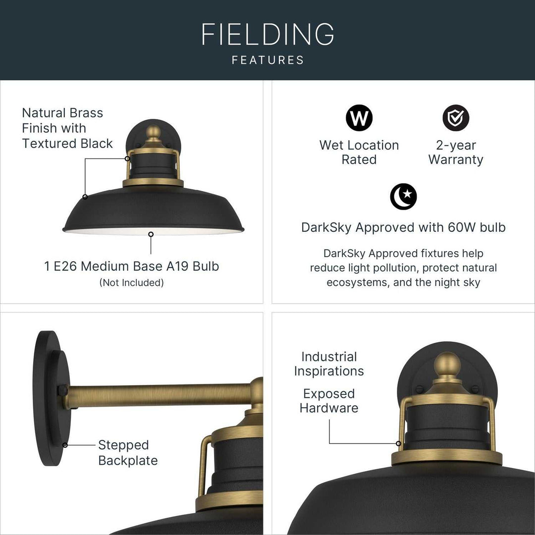 Kichler Canada - 59205NBR - One Light Outdoor Wall Mount - Fielding - Natural Brass