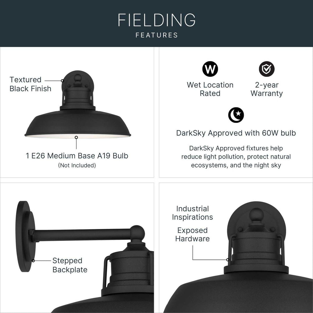 Kichler Canada - 59206BKT - One Light Outdoor Wall Mount - Fielding - Textured Black
