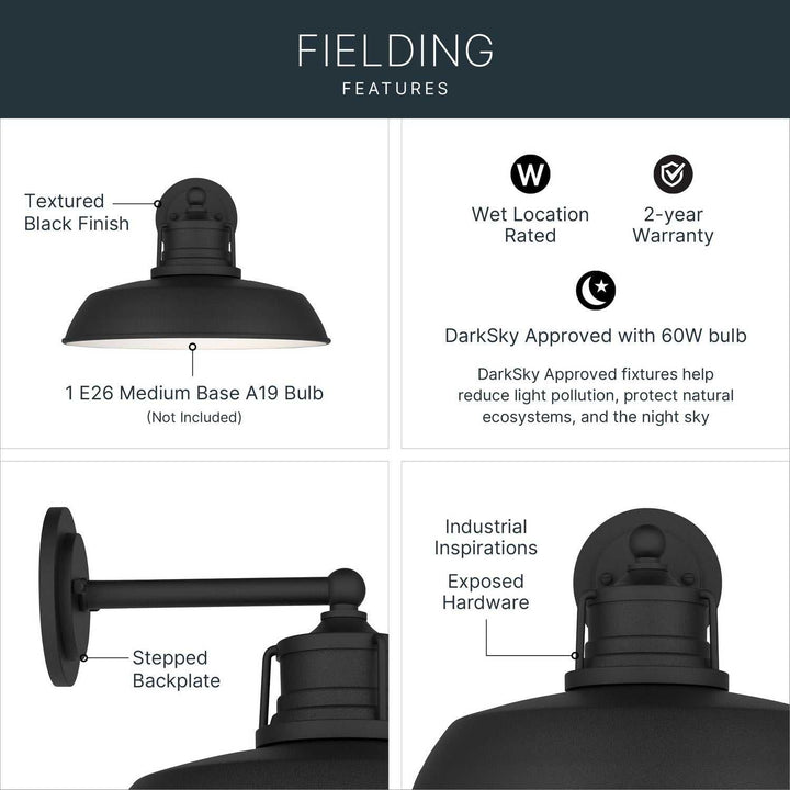 Kichler Canada - 59206BKT - One Light Outdoor Wall Mount - Fielding - Textured Black