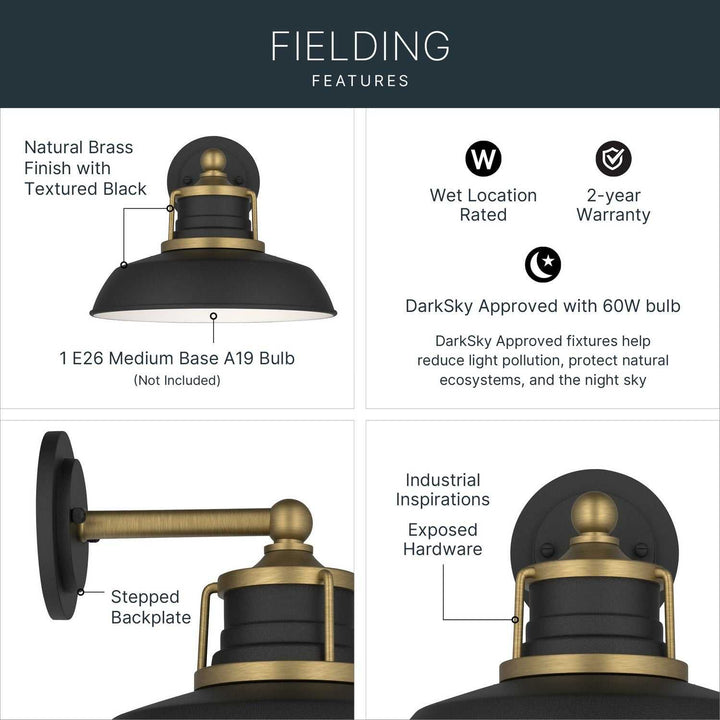 Kichler Canada - 59206NBR - One Light Outdoor Wall Mount - Fielding - Natural Brass