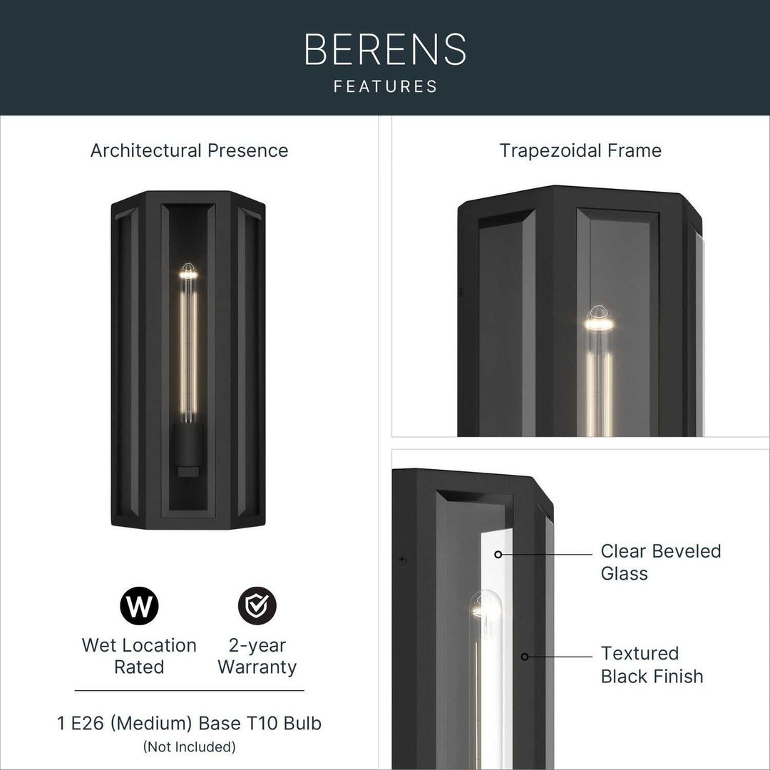 Kichler Canada - 59214BKT - One Light Outdoor Wall Mount - Berens - Textured Black