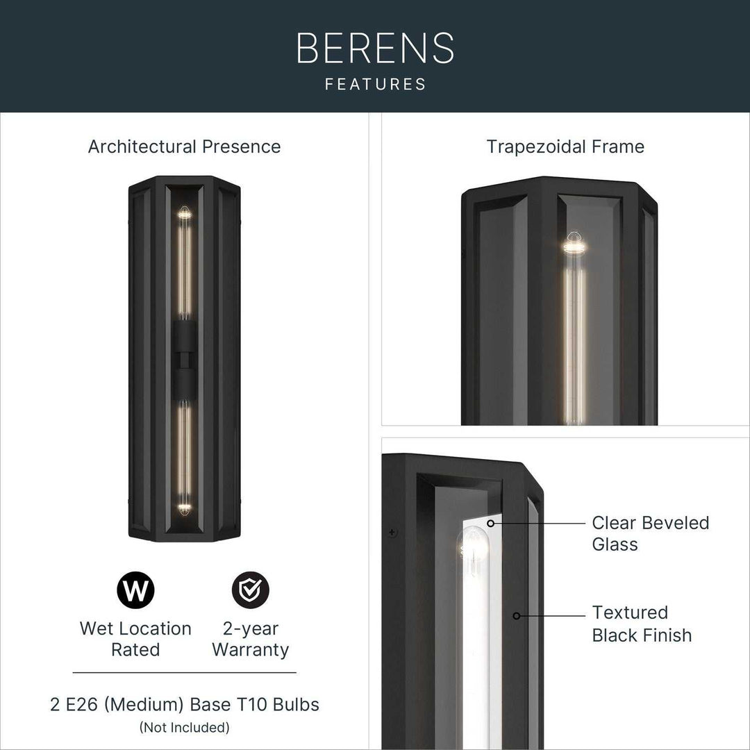 Kichler Canada - 59216BKT - Two Light Outdoor Wall Mount - Berens - Textured Black