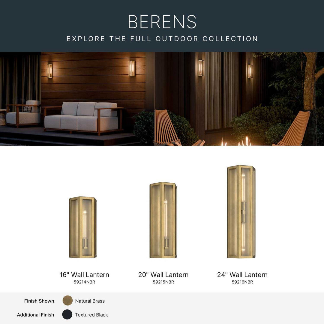 Kichler Canada - 59216NBR - Two Light Outdoor Wall Mount - Berens - Natural Brass