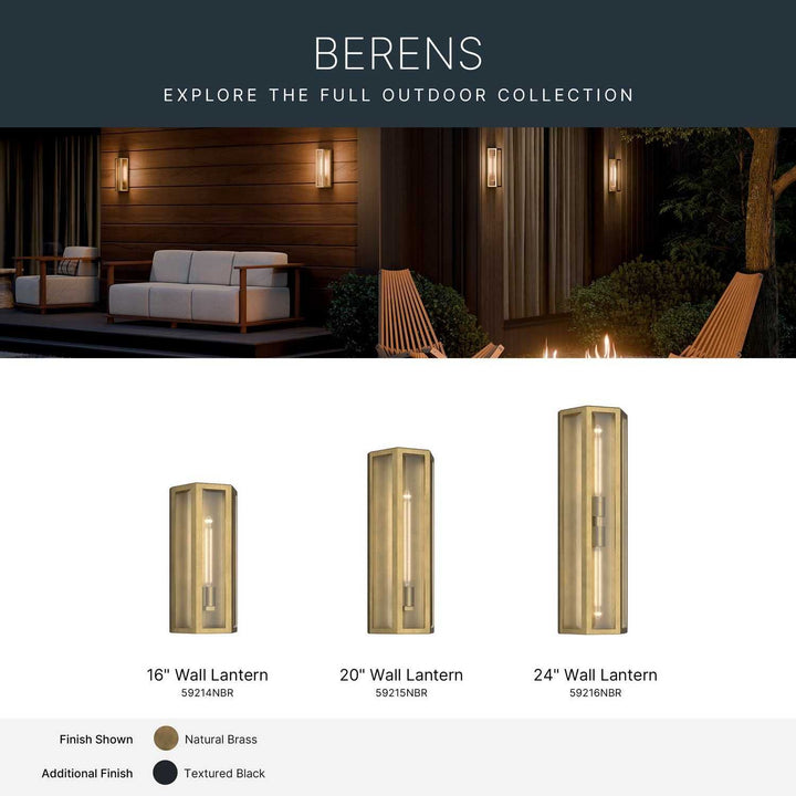 Kichler Canada - 59216NBR - Two Light Outdoor Wall Mount - Berens - Natural Brass