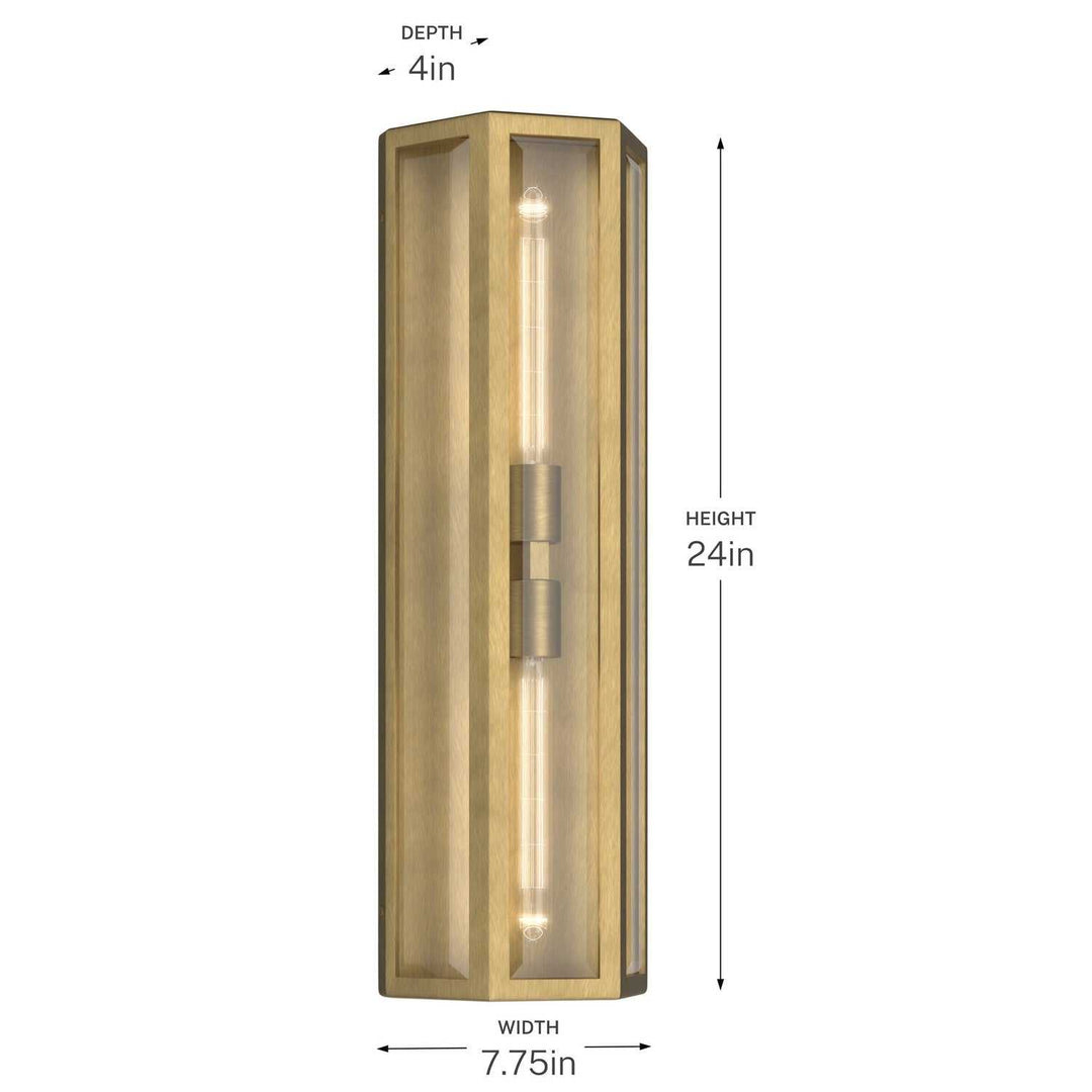 Kichler Canada - 59216NBR - Two Light Outdoor Wall Mount - Berens - Natural Brass