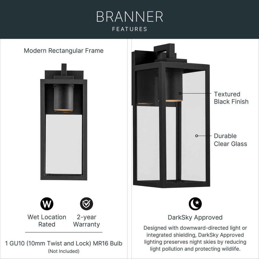 Kichler Canada - 59111BKTDS - One Light Outdoor Wall Mount - Branner - Textured Black