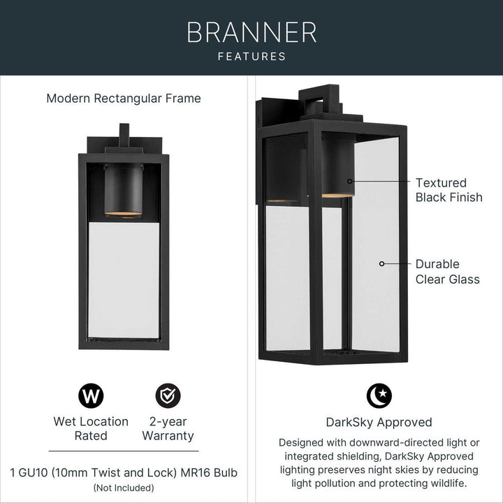 Kichler Canada - 59111BKTDS - One Light Outdoor Wall Mount - Branner - Textured Black