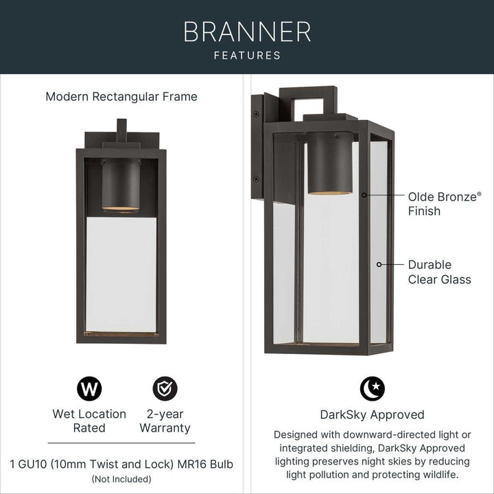Kichler Canada - 59111OZDS - One Light Outdoor Wall Mount - Branner - Olde Bronze