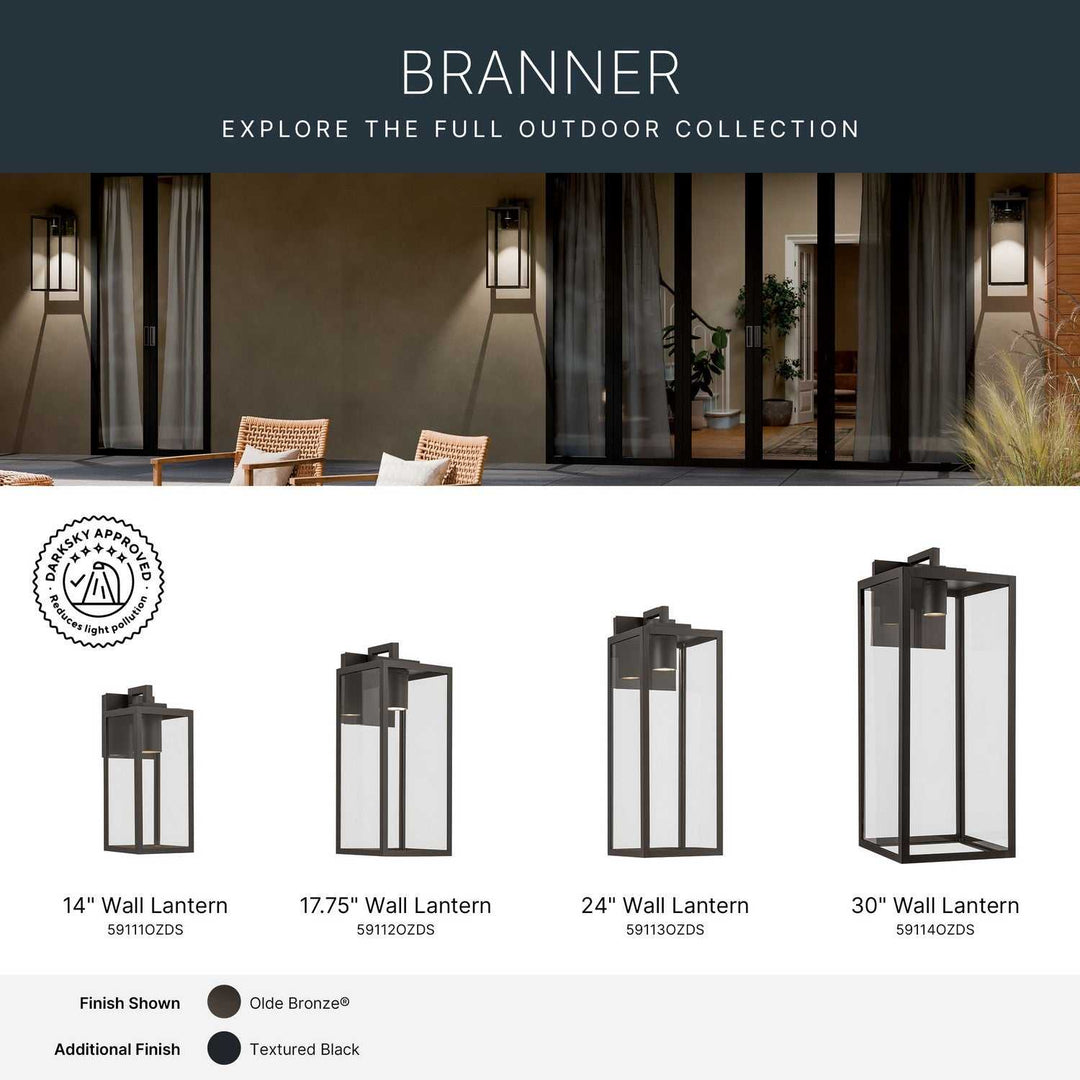 Kichler Canada - 59111OZDS - One Light Outdoor Wall Mount - Branner - Olde Bronze