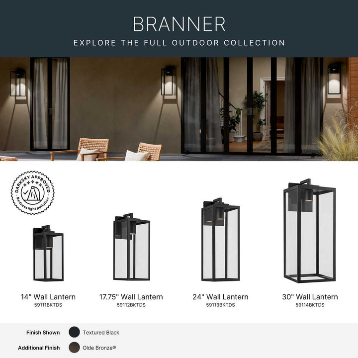 Kichler Canada - 59112BKTDS - One Light Outdoor Wall Mount - Branner - Textured Black