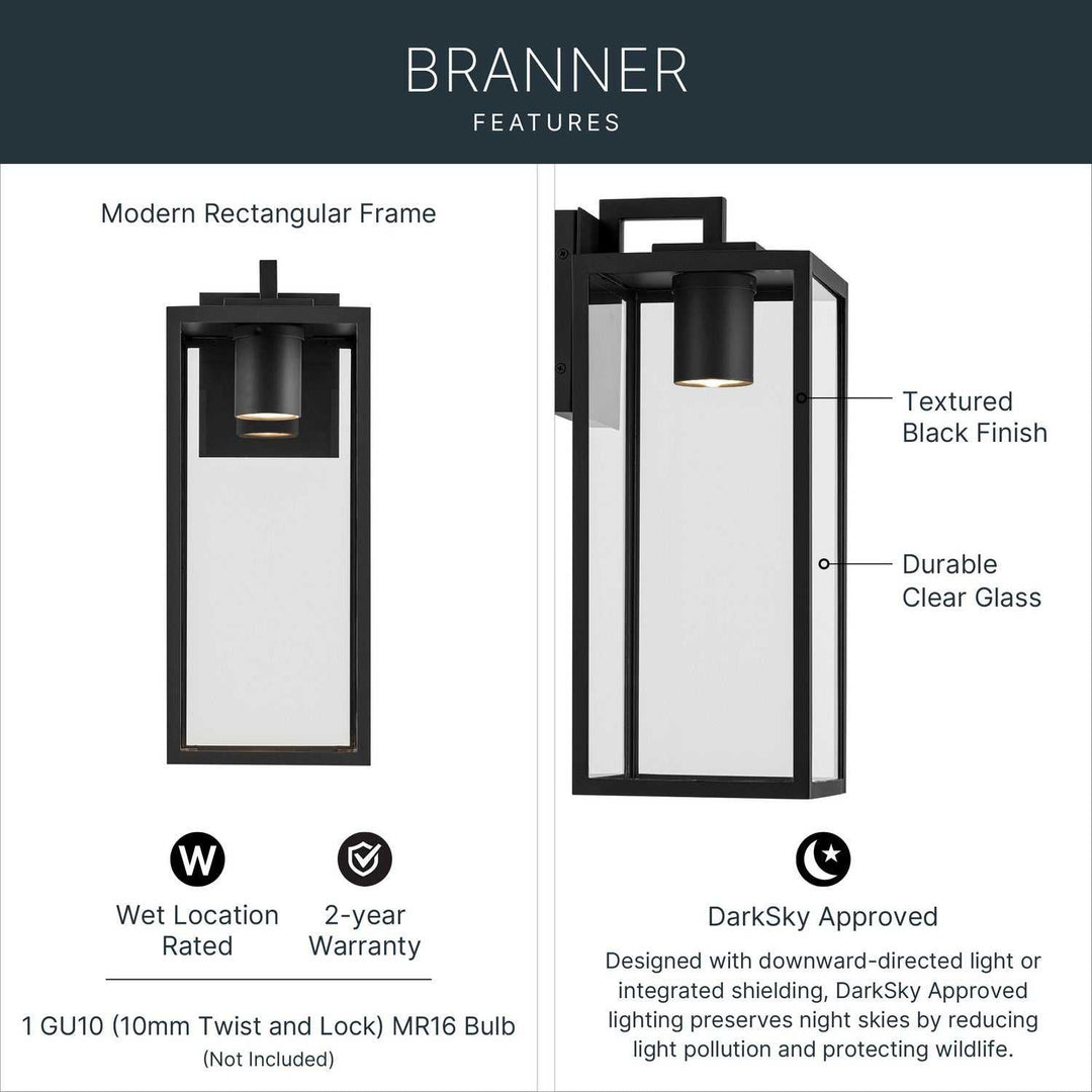 Kichler Canada - 59112BKTDS - One Light Outdoor Wall Mount - Branner - Textured Black