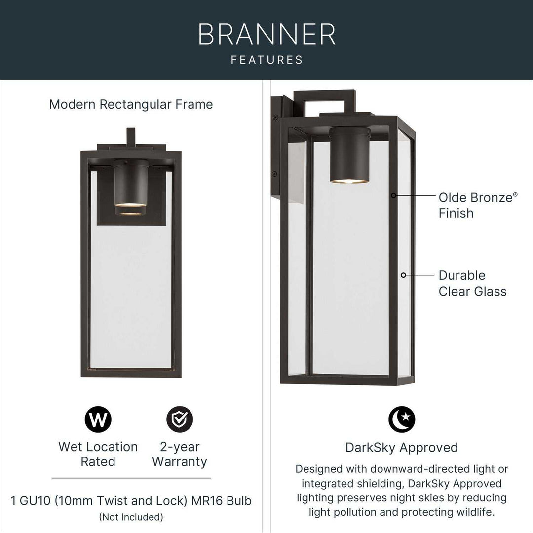 Kichler Canada - 59112OZDS - One Light Outdoor Wall Mount - Branner - Olde Bronze