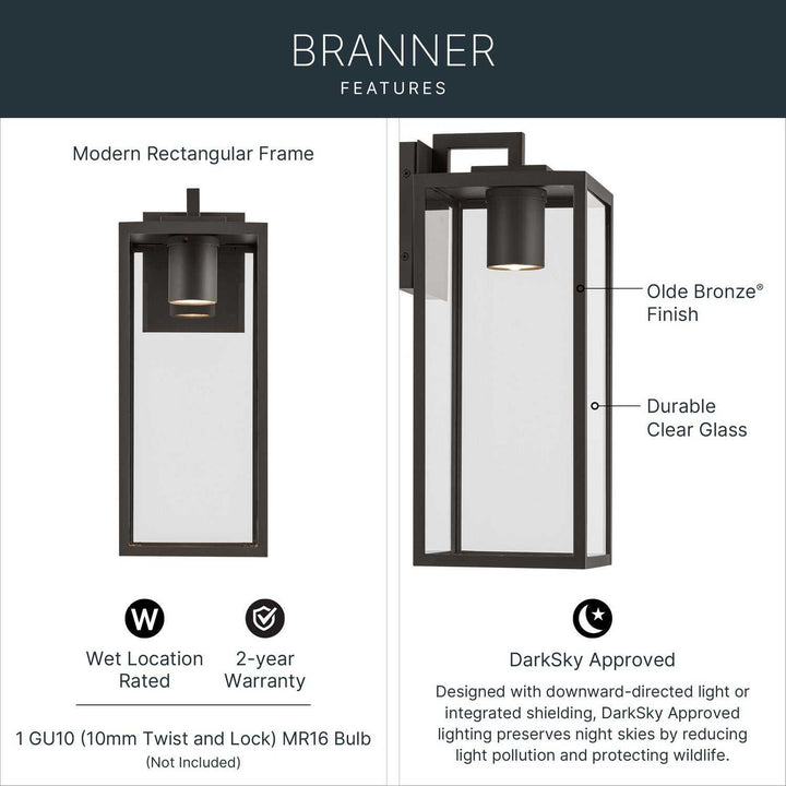 Kichler Canada - 59112OZDS - One Light Outdoor Wall Mount - Branner - Olde Bronze