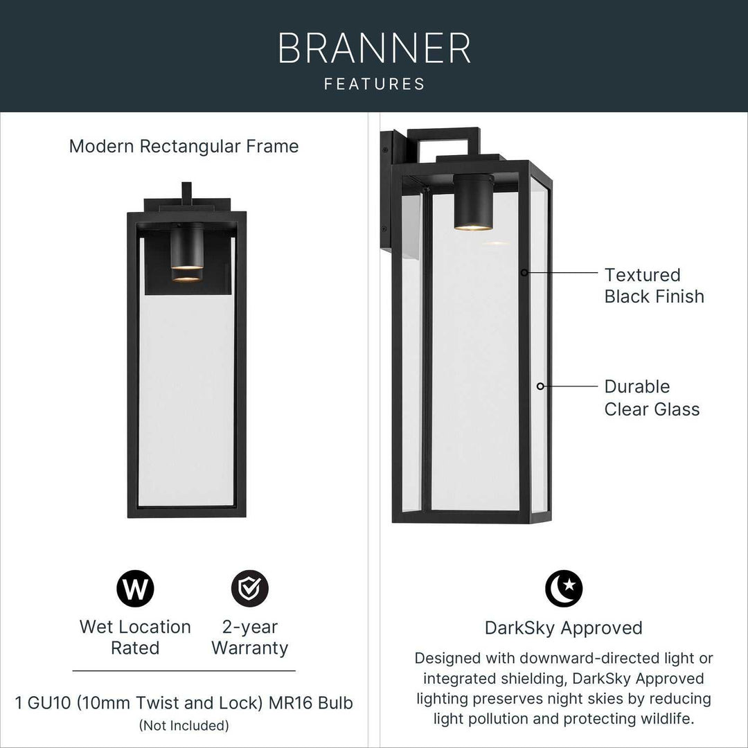 Kichler Canada - 59113BKTDS - One Light Outdoor Wall Mount - Branner - Textured Black