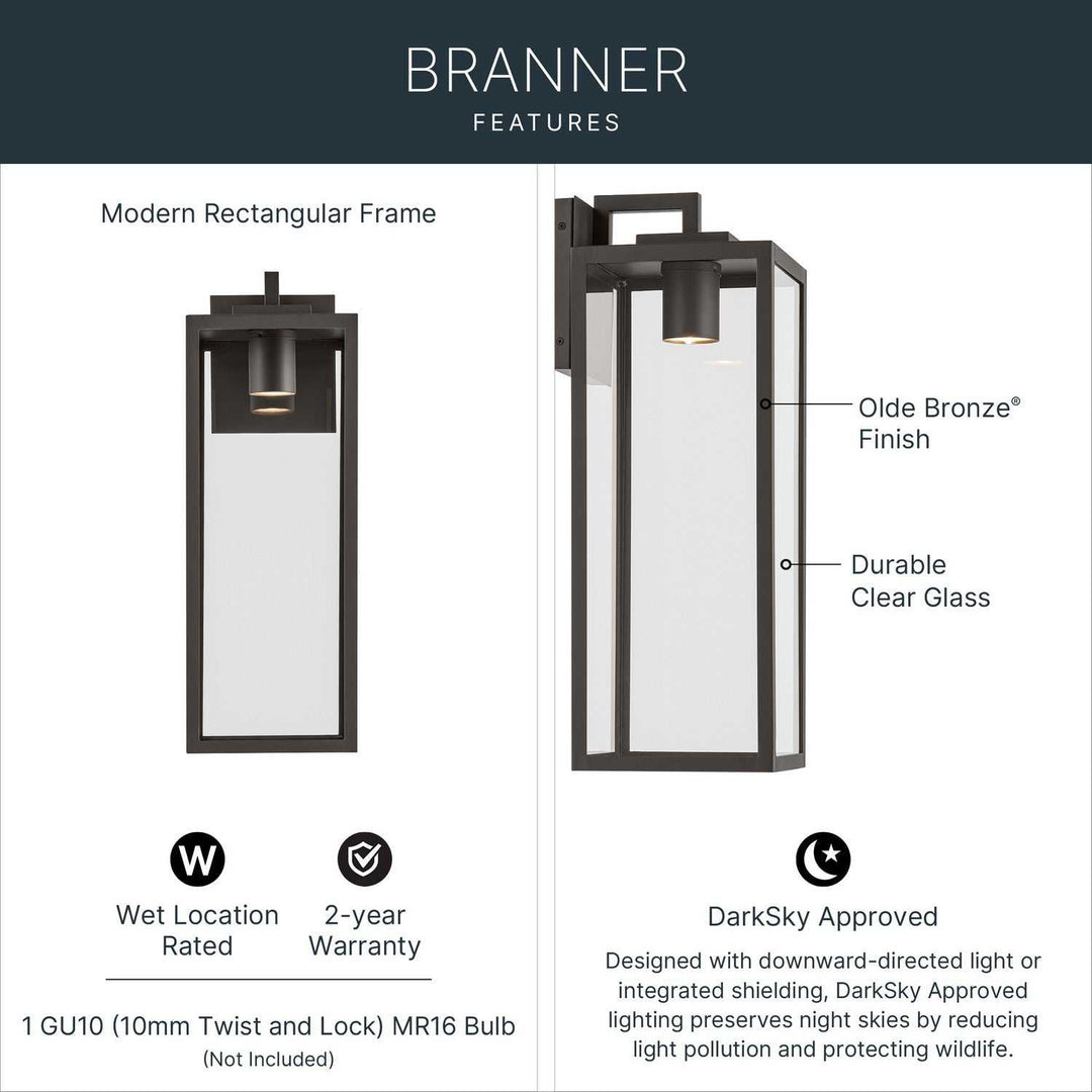 Kichler Canada - 59113OZDS - One Light Outdoor Wall Mount - Branner - Olde Bronze