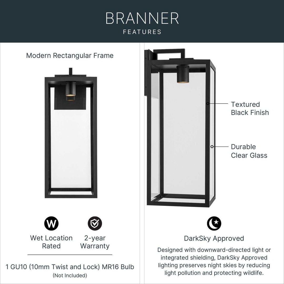 Kichler Canada - 59114BKTDS - One Light Outdoor Wall Mount - Branner - Textured Black