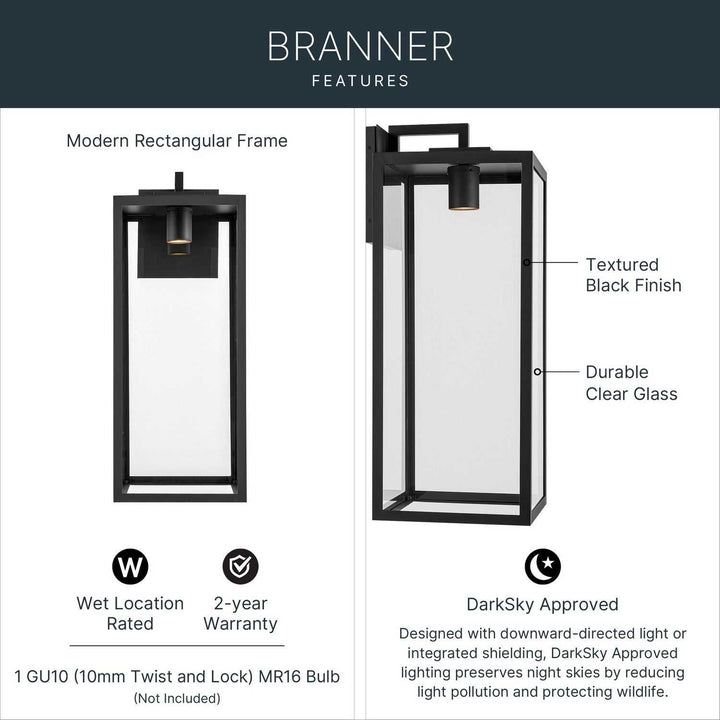 Kichler Canada - 59114BKTDS - One Light Outdoor Wall Mount - Branner - Textured Black