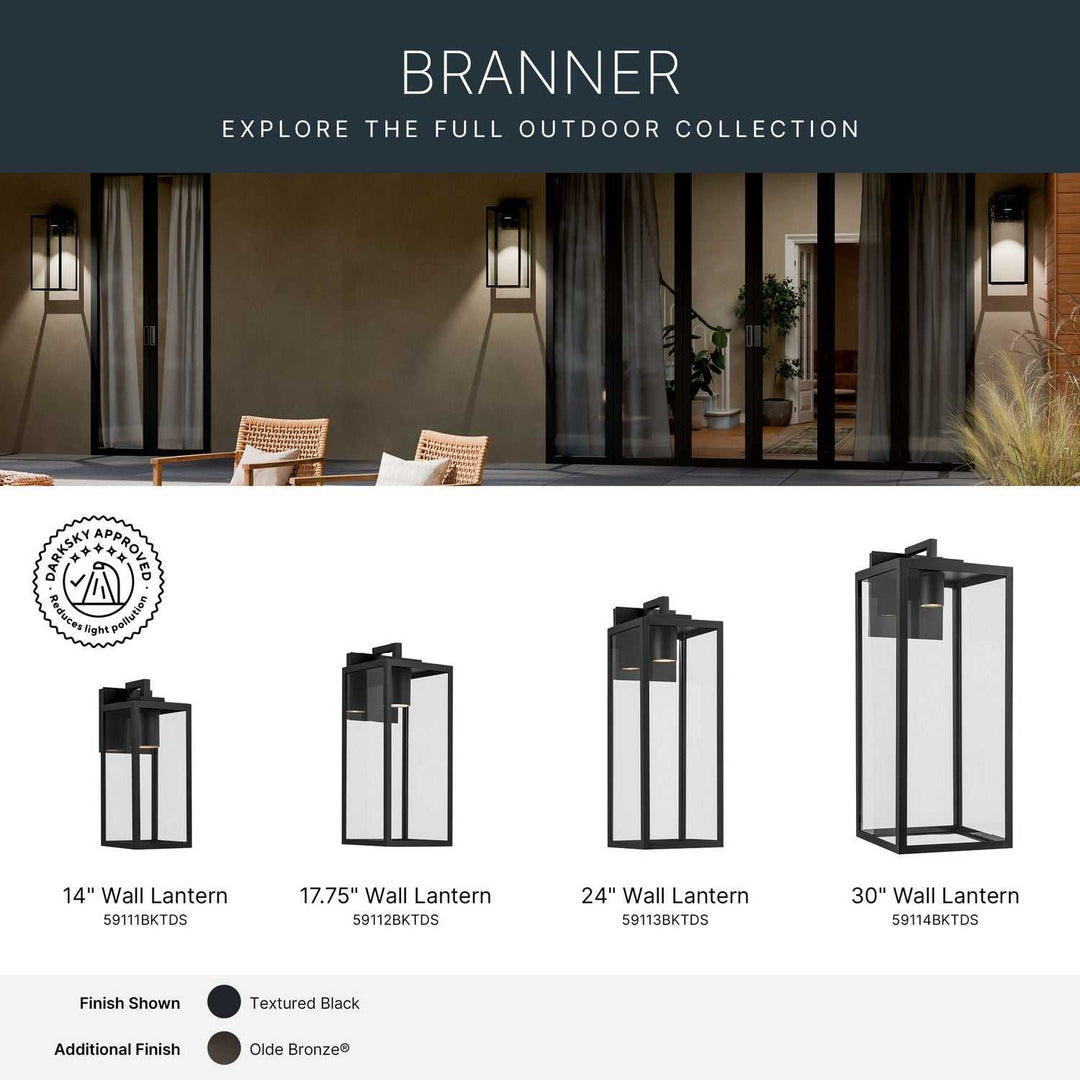 Kichler Canada - 59114BKTDS - One Light Outdoor Wall Mount - Branner - Textured Black