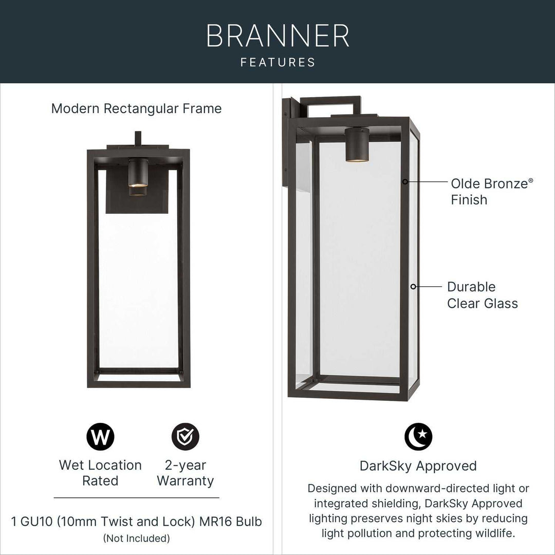 Kichler Canada - 59114OZDS - One Light Outdoor Wall Mount - Branner - Olde Bronze