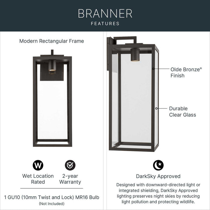 Kichler Canada - 59114OZDS - One Light Outdoor Wall Mount - Branner - Olde Bronze