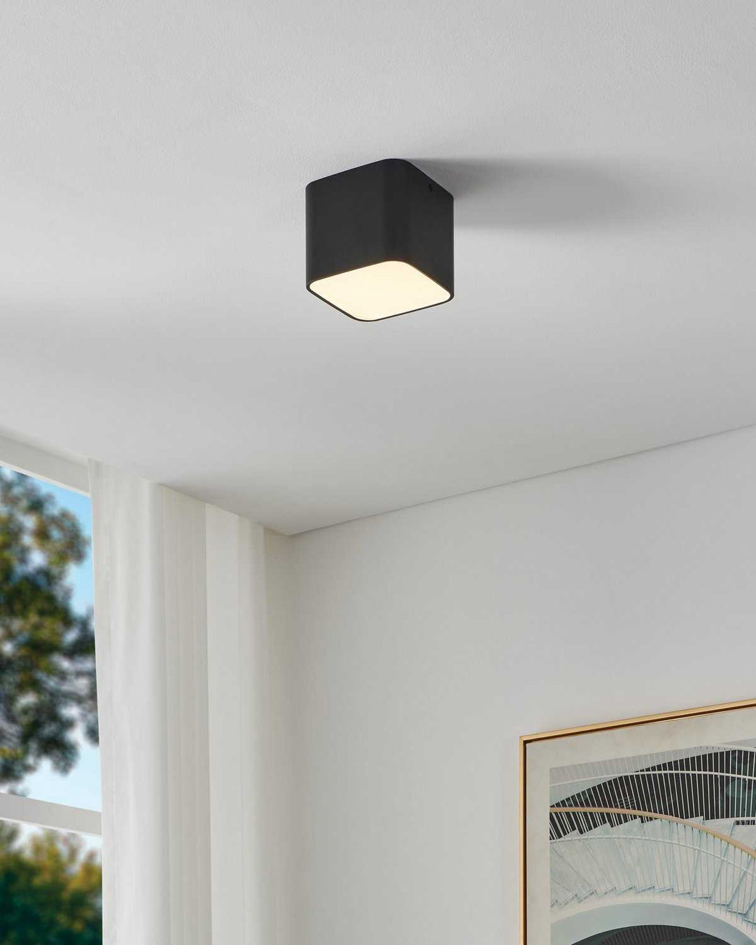 Grimasola LED Flush Mount in Black Eglo Canada