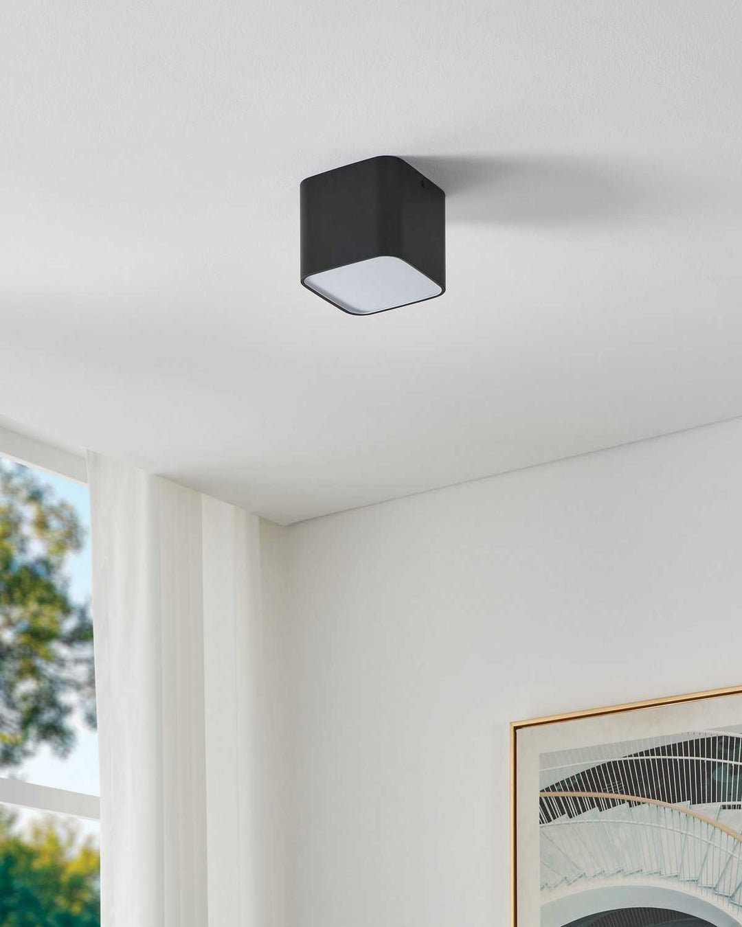 Grimasola LED Flush Mount in Black Eglo Canada