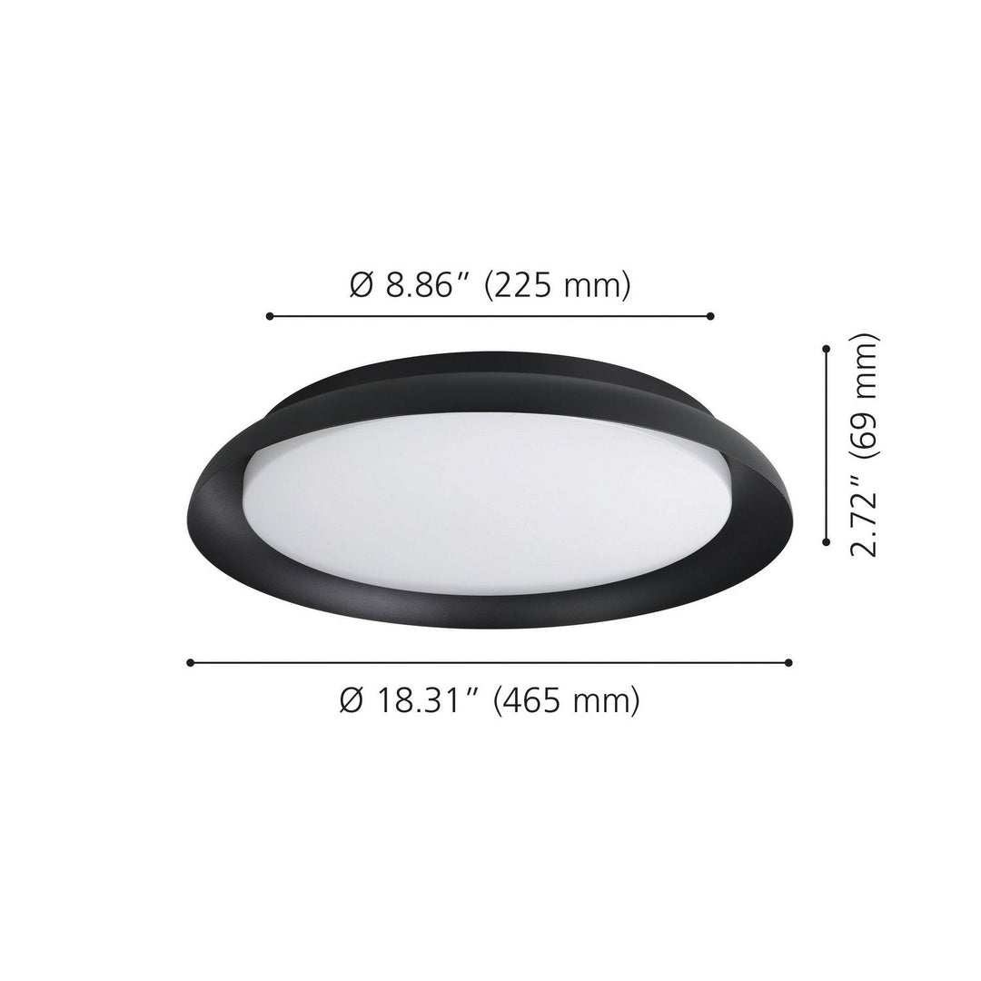 Sebio LED Flush Mount in Black Eglo Canada