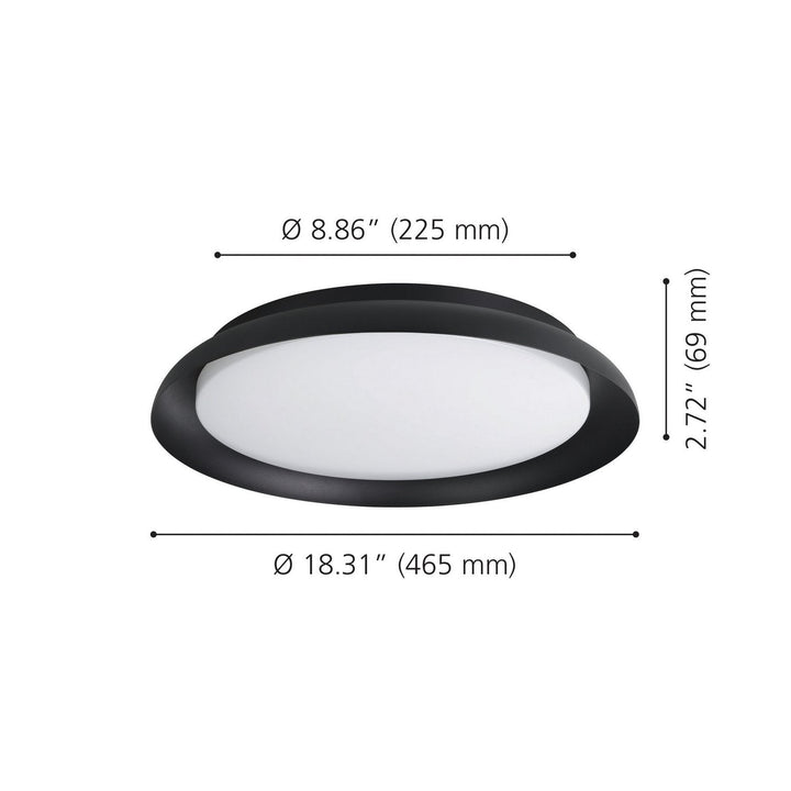Sebio LED Flush Mount in Black Eglo Canada