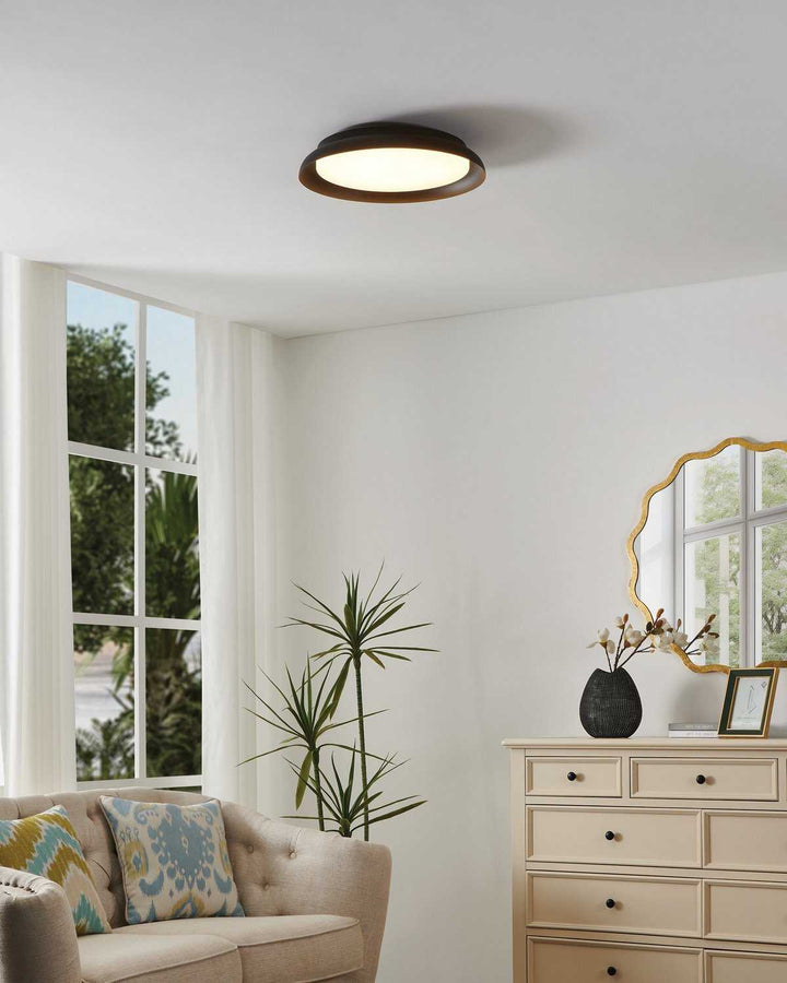 Sebio LED Flush Mount in Black Eglo Canada