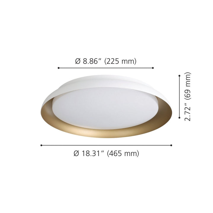 Sebio LED Flush Mount in White, Gold Eglo Canada