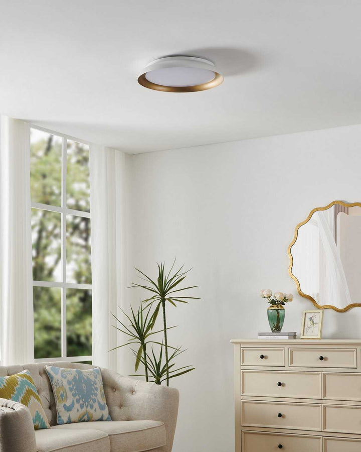Sebio LED Flush Mount in White, Gold Eglo Canada