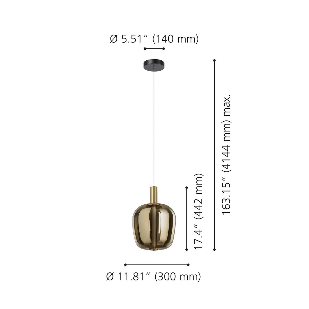 Fruitera LED Pendant in Black, Brushed Gold Eglo Canada