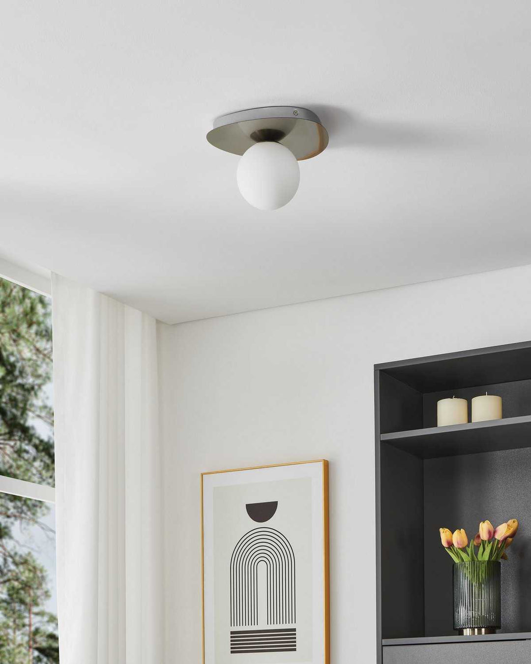 Castrovido LED Wall Sconce in Brushed Nickel Eglo Canada