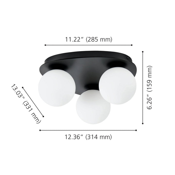 Castrovido LED Flush Mount in Matte Black Eglo Canada