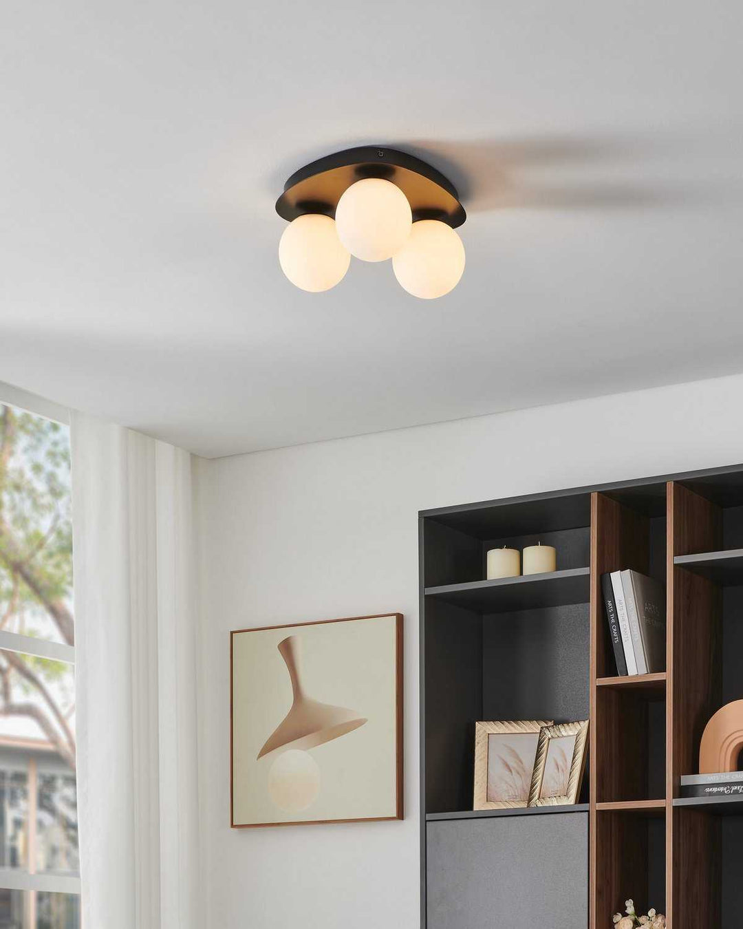 Castrovido LED Flush Mount in Matte Black Eglo Canada